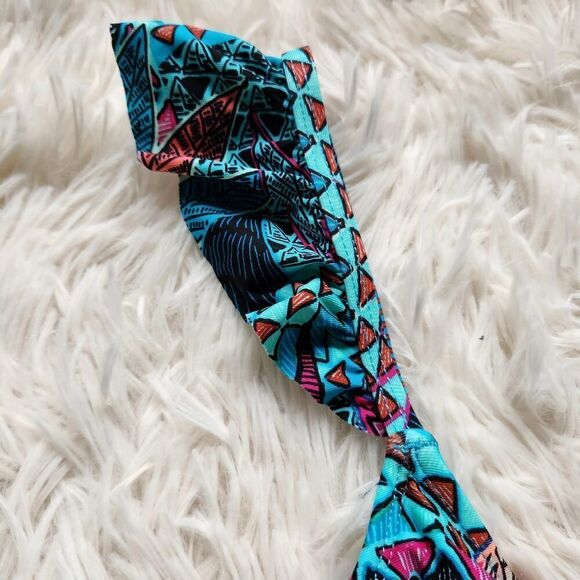 Jantzen Bikini Top Size Large Multicolor Ruffle Shoulders Costal Zone Swimwear - Picture 3 of 6